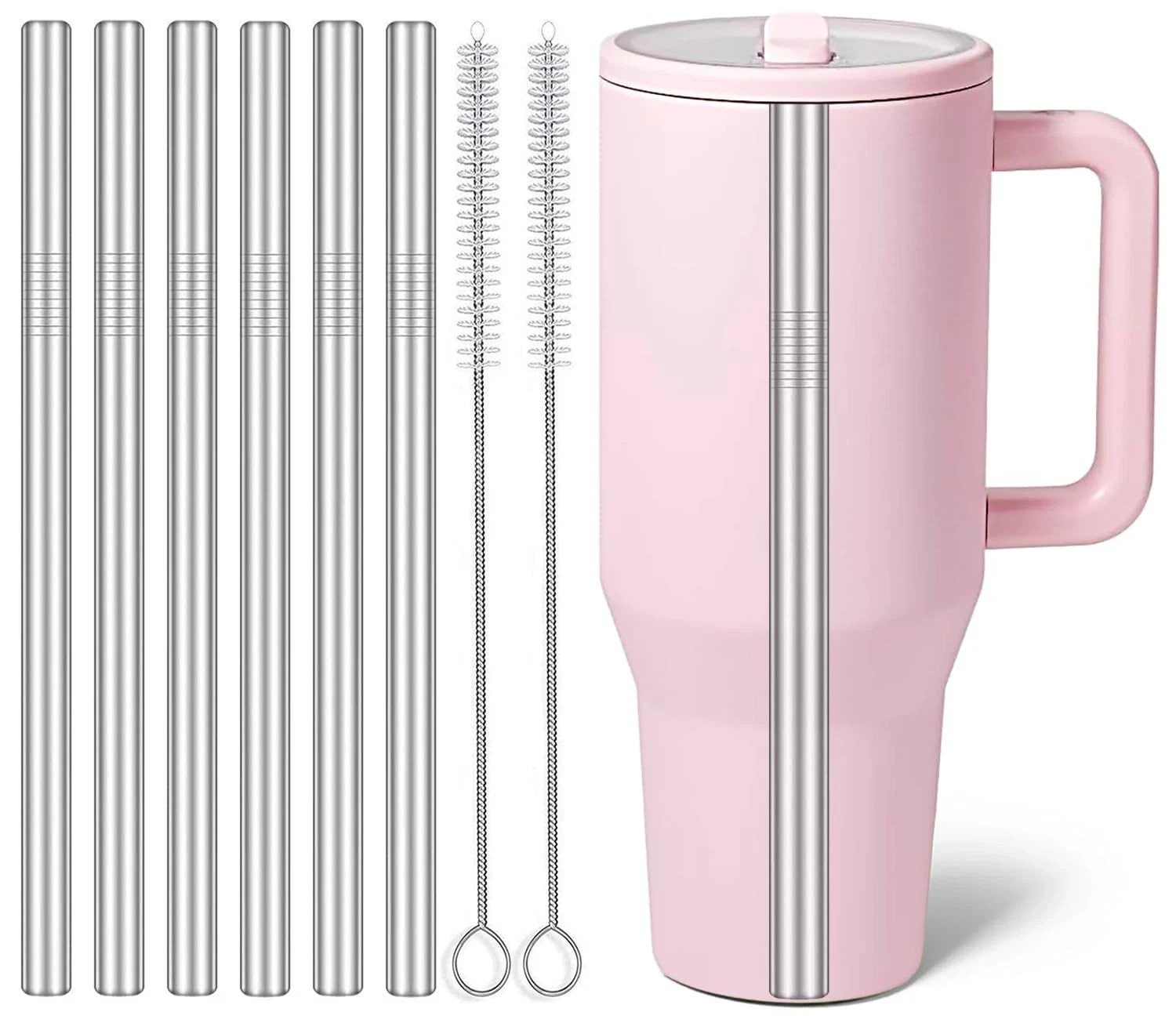 MIMORE 6PCS Metal Straws for HydroJug 40 oz Replacement 0.4 lb