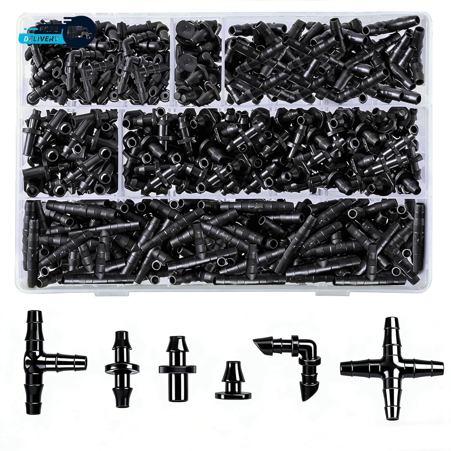 220 PCS Drip Irrigation Kit Drip Irrigation Tubing Fittings Kit for Garden