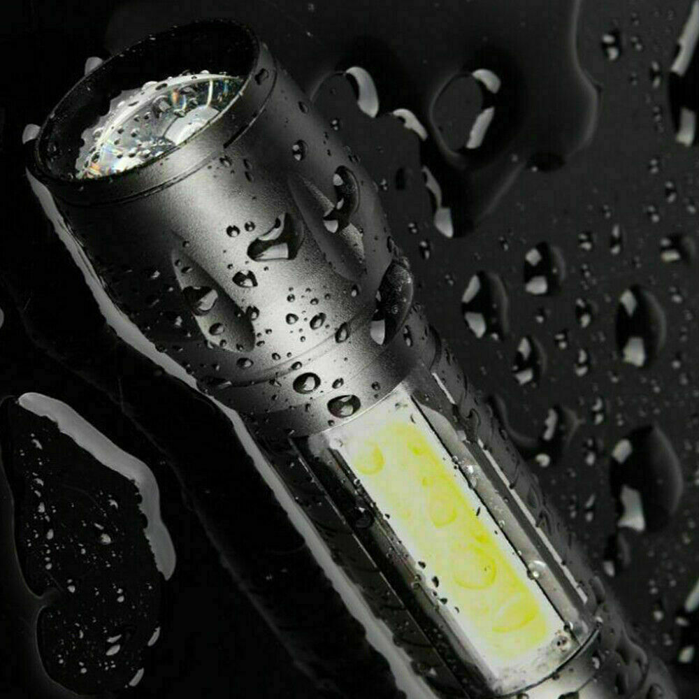 4 Pack Tactical LED Flashlight USB Rechargeable 3Modes Light Zoomable Lamp Torch