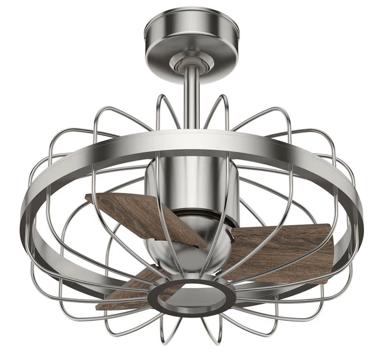 Hunter 42″ Roswell Caged Ceiling Fan w/ Wall Control Modern Industrial Farmhouse