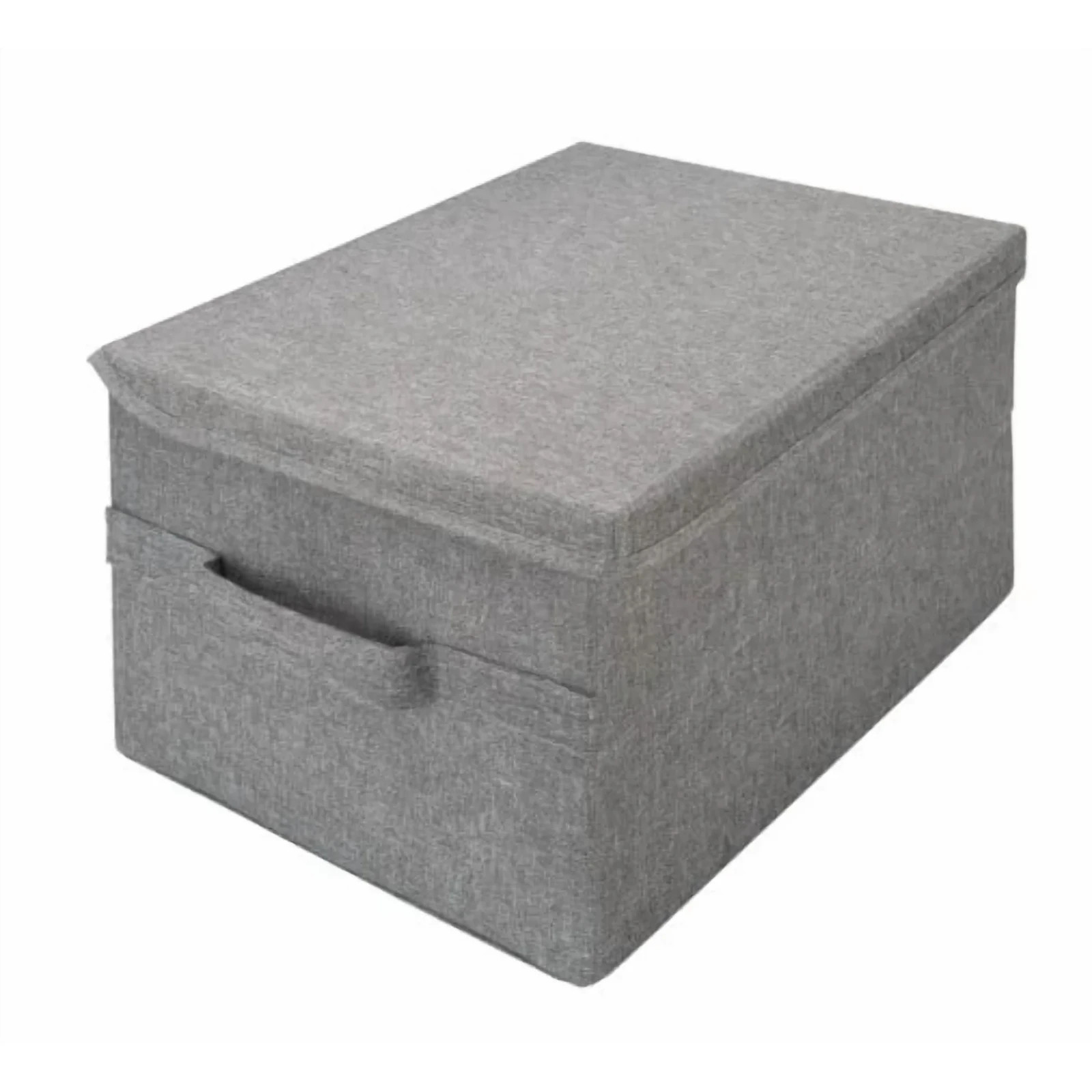 Allspace Collapsible Stackable Fabric Storage Organizer Lids 3Pk Handles Gray