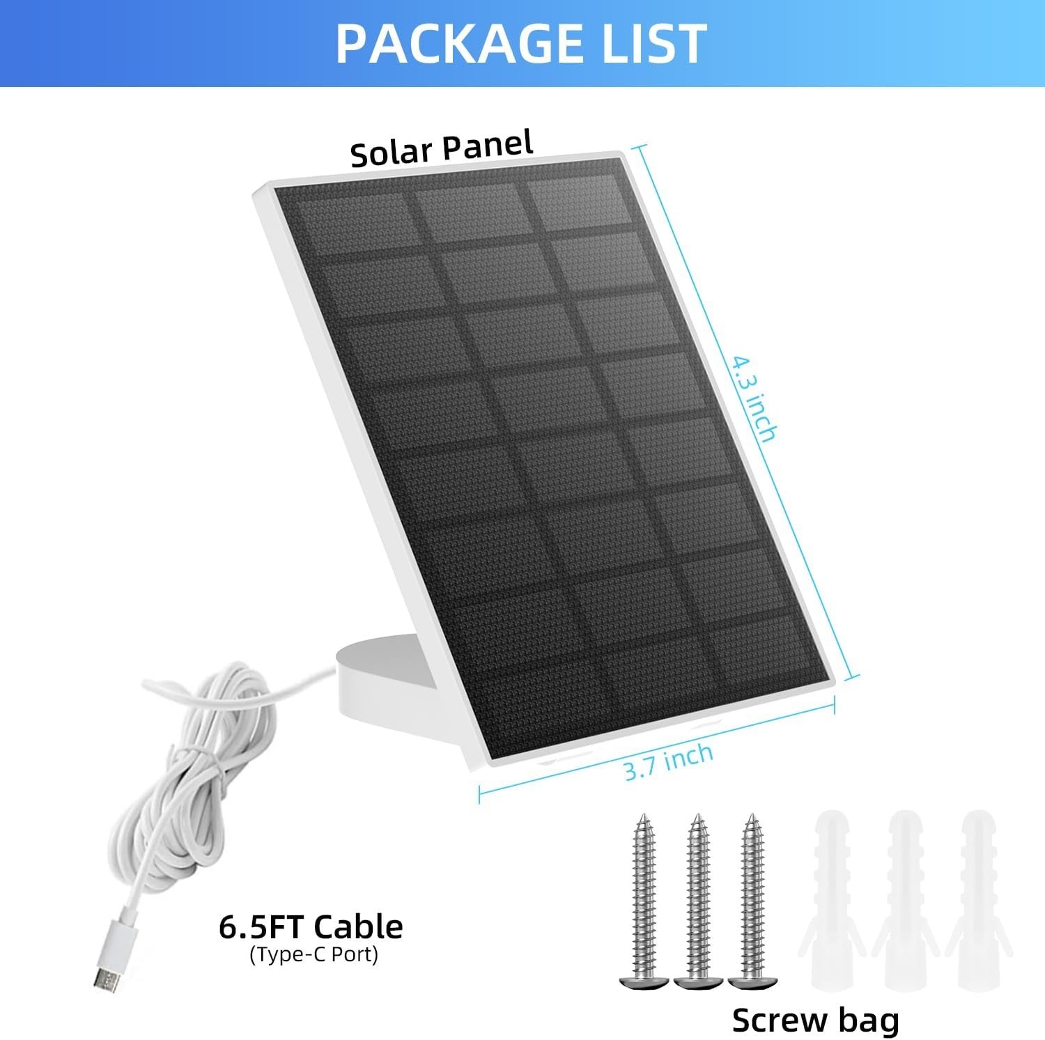 Solar Panel for Security Camera,3W USB Solar Panel for Cameras DC 5V,Camera