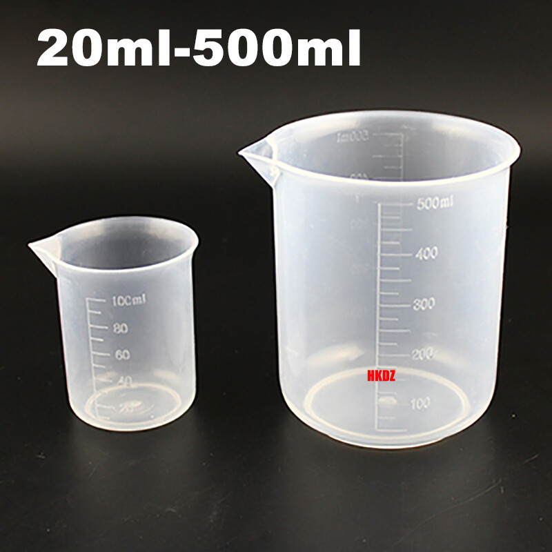 20-500ml Small Plastic Measuring Cup Transparent Jug Pour Spout Lab Beaker Tool