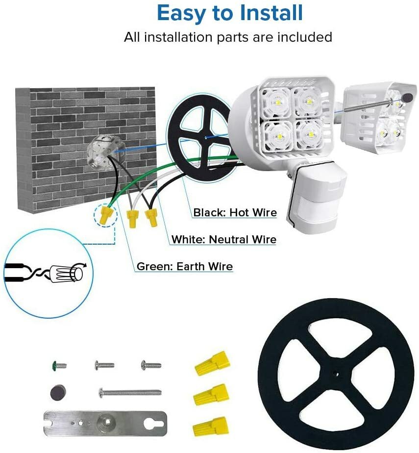 SANSI 30W Motion Sensor LED Security Lights 3400lm Outdoor Floodlight Waterproof