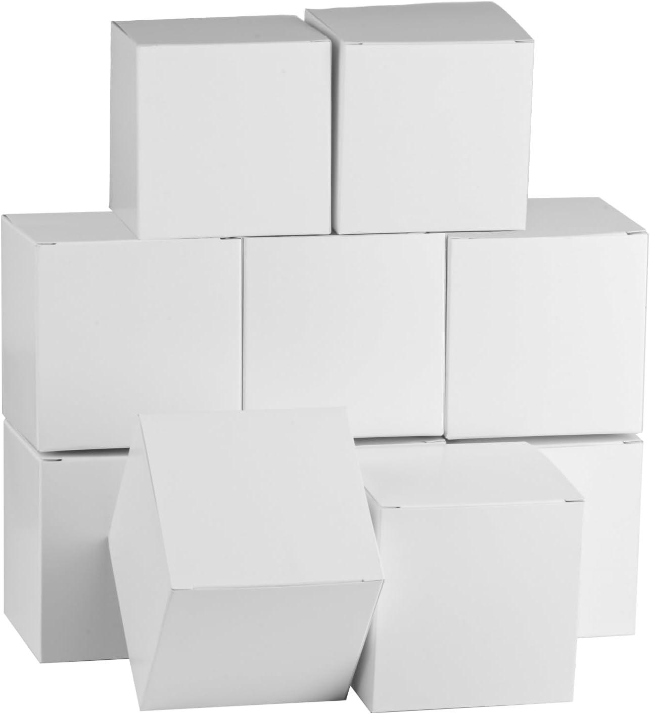 10Pcs Small Boxes with Lids,Mini White Box,Cardboard Paper Present Box Favour