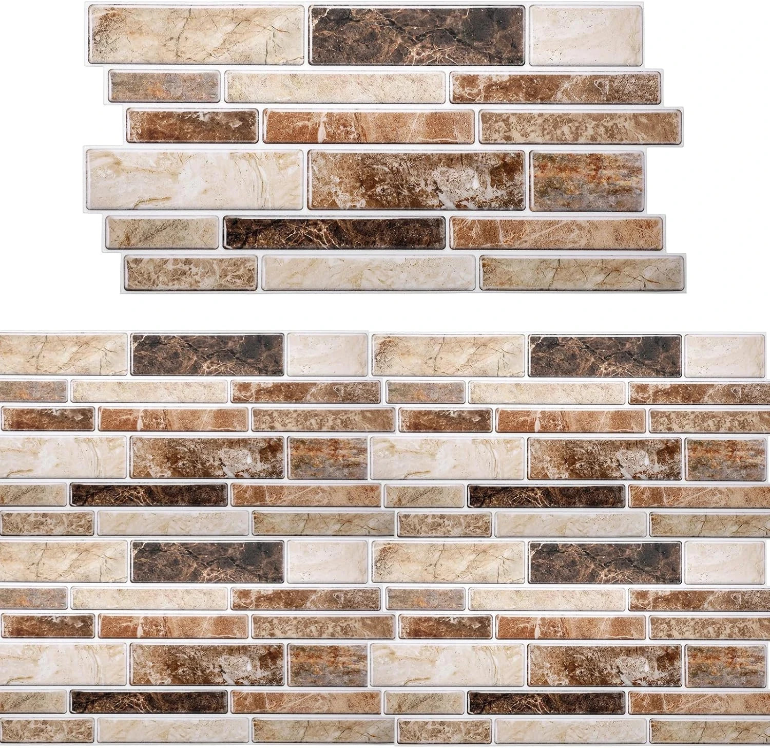 24 Sheet Peel and Stick Tile Backsplash Stick on Backsplash for Kitchen 10″X 5″