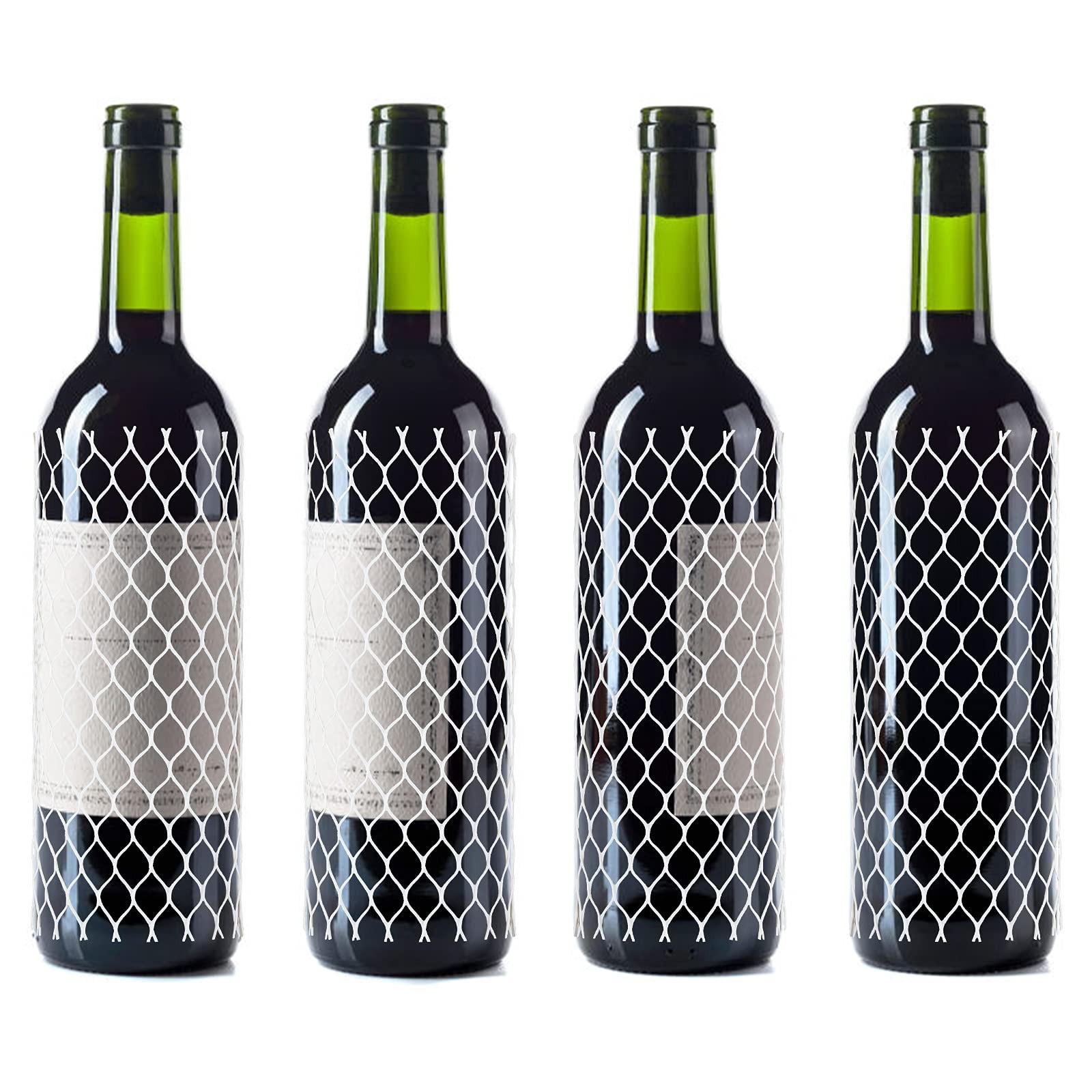Shappy 50 Pieces Wine Mesh Protective Sleeves 7.8 Inch Long inches, White