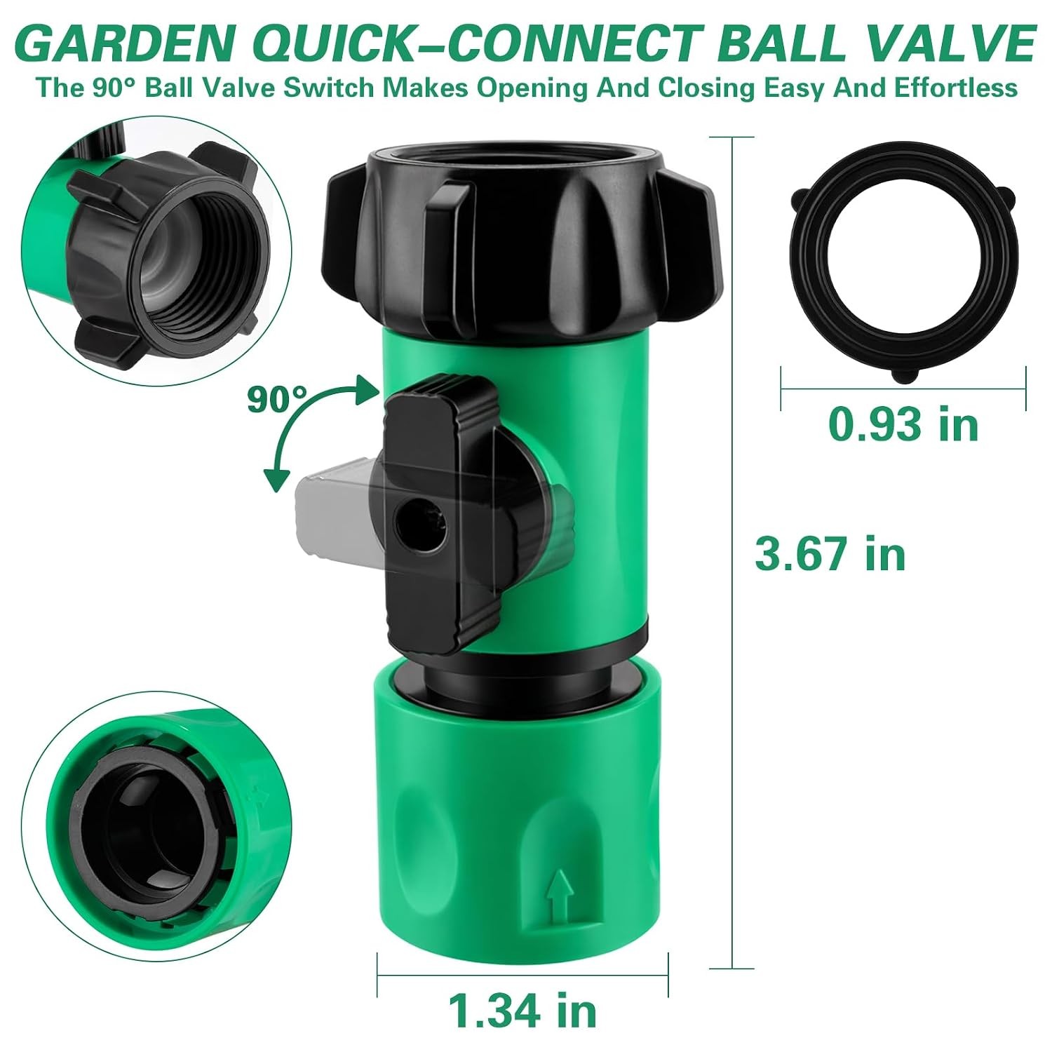 wantmatch Garden Hose Quick Connect Kit 3/4”GHT Female Quick Connectors with Val