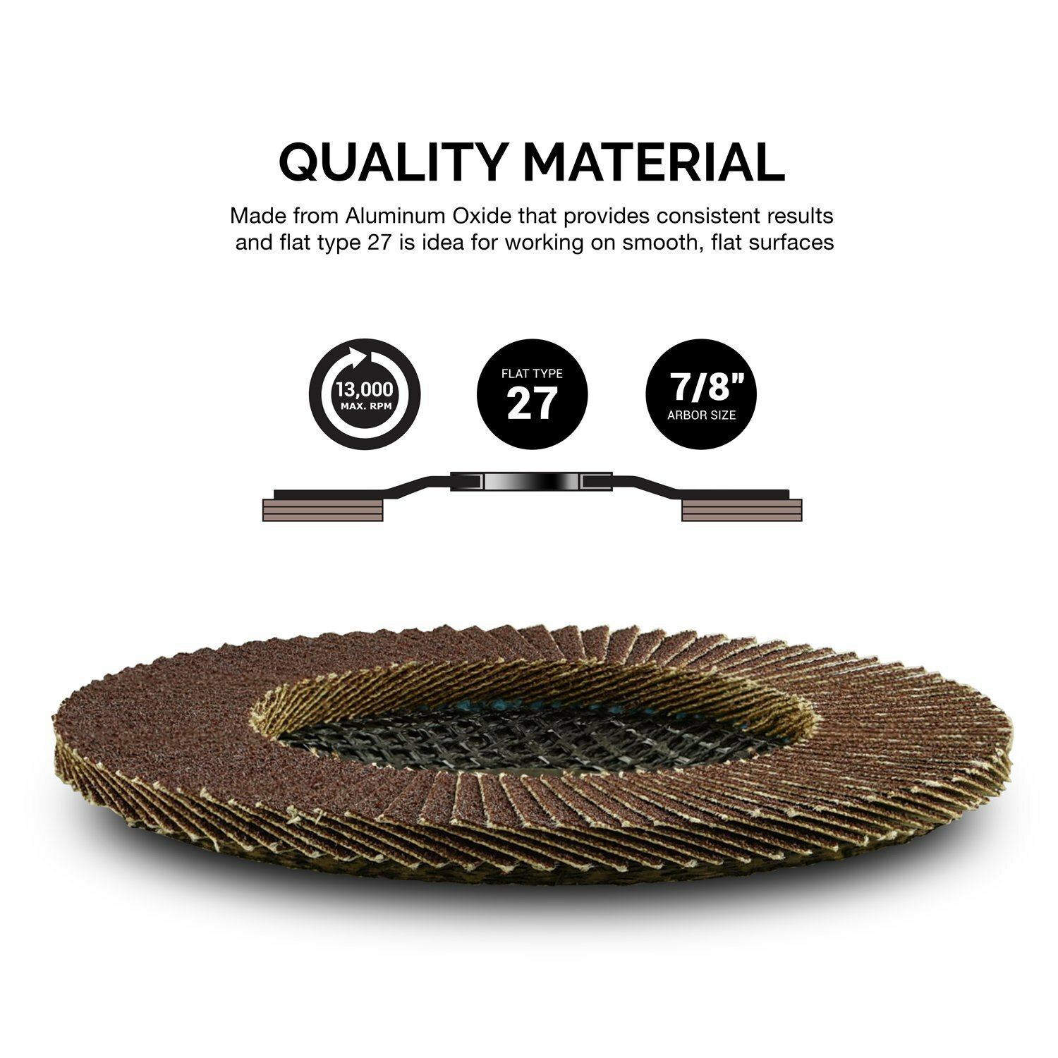 10 Pack Aluminum Oxide Flap Disc | 4.5″ x 7/8-Inch, 40 Grit