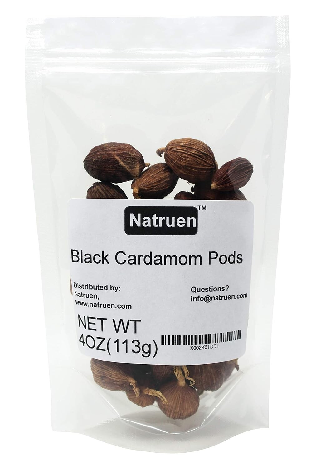 Natruen Black Cardamom Pods Whole (Tsao Ko) 4 Ounces