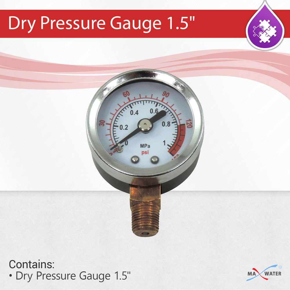 Vertical Dry Pressure Gauge 1.5″ , 1/8 inch Thread pres. range 0 – 150 PSI