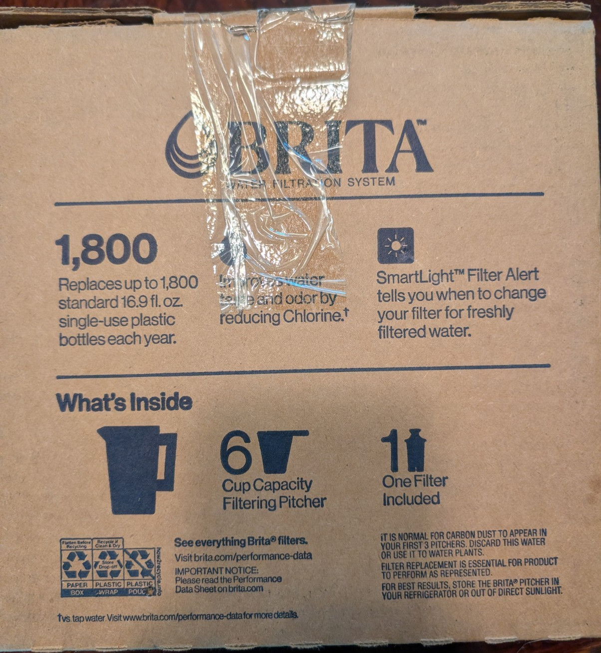 BRITA Metro 6-Cup Water Filter Pitcher White SmartLight w/ Elite Filter