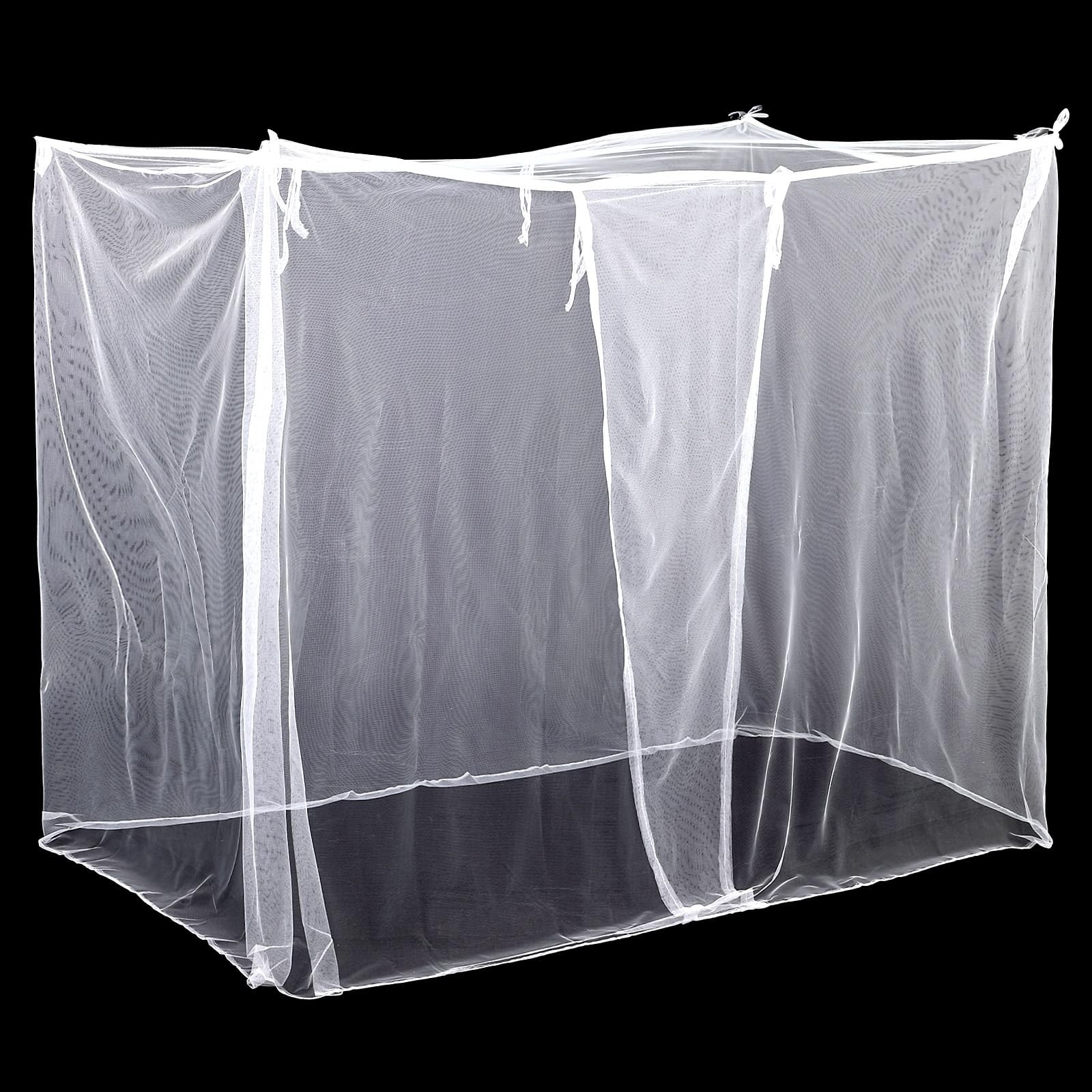 Mindsoft 4 Corners Mosquito Net for Bed, L75 X W35.5 X H60 Inch, White