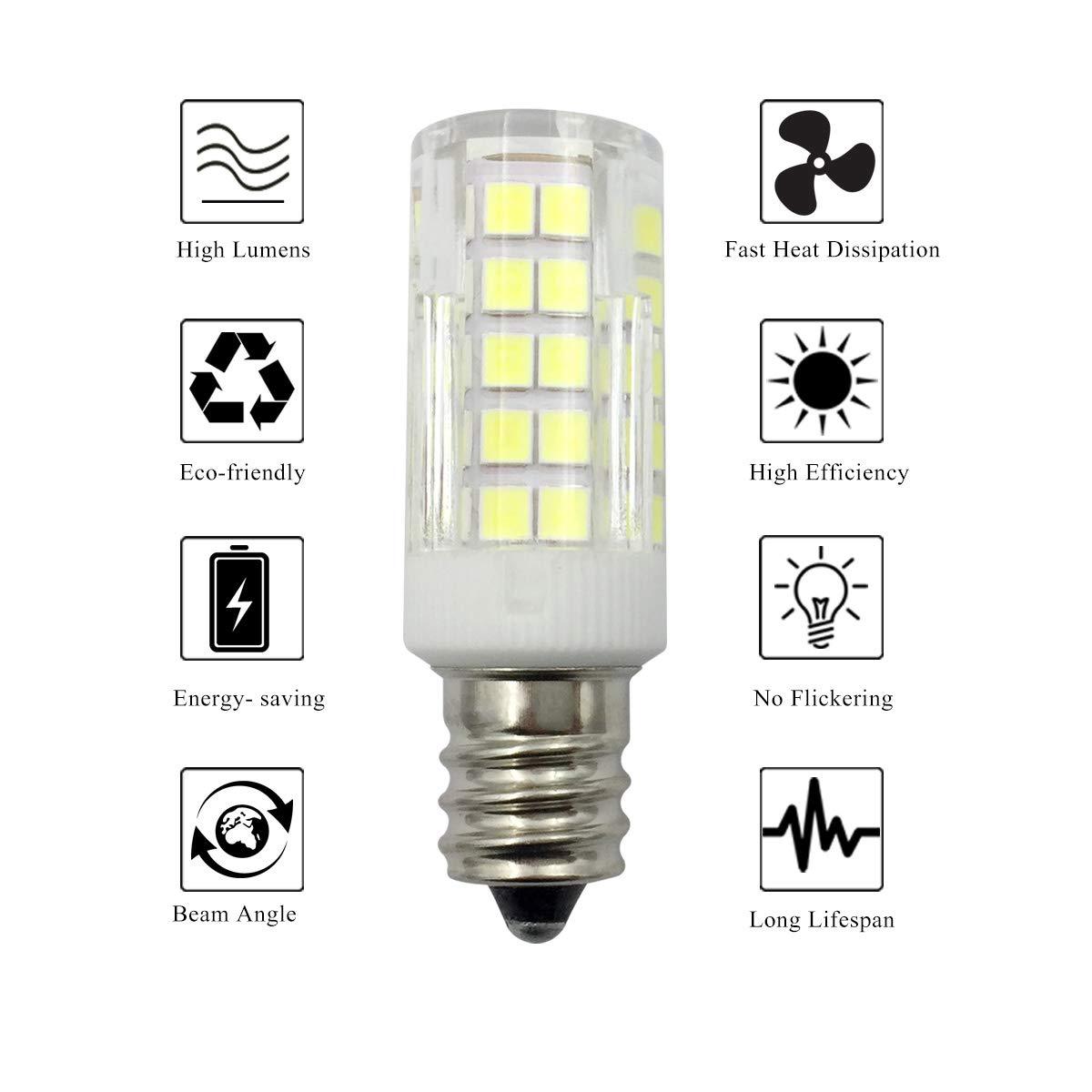 5pcs E12 Candelabra Base LED Light bulb C7 5W 110V 120V 64Led 2835SMD Lamp H