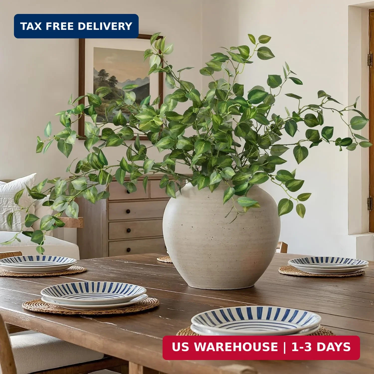 HyeFlora 5PCS Artificial Eucalyptus Leaves Stem Plants for Spring Decor, 32.7 in