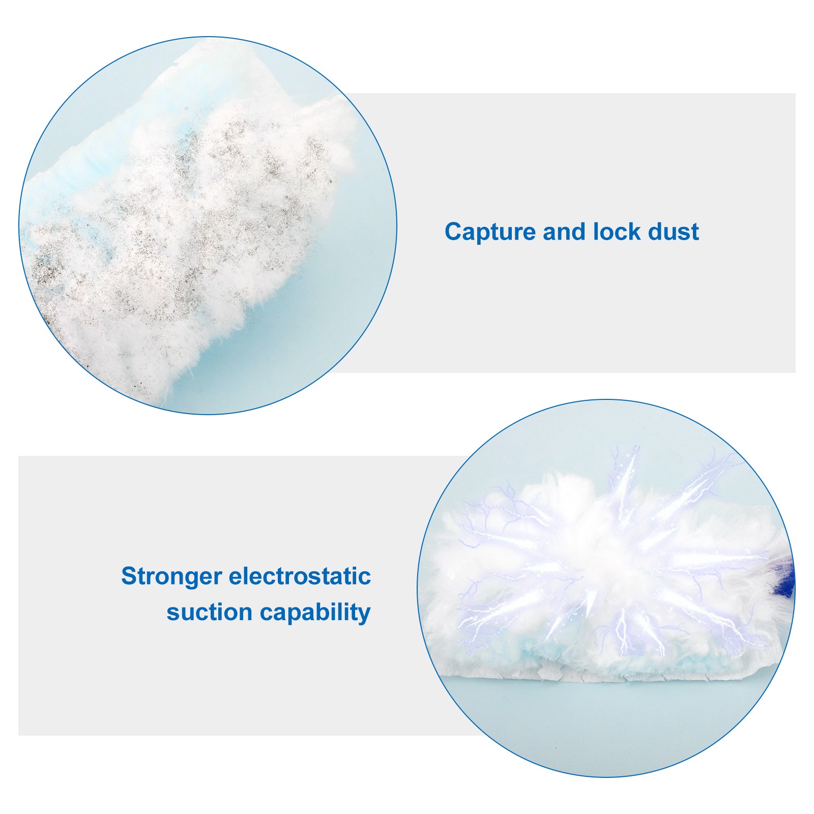 30PCS Electrostatic Duster Refills Disposable Compatible with 2 Handles for Home