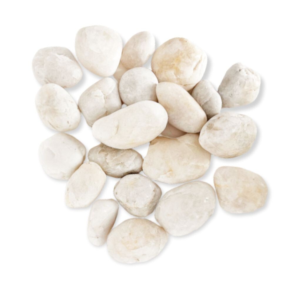 5 lb Decorative White River Rocks Pebbles for Plants Aquarium Stones (1-3″)