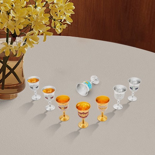 8* 2.36in H Wine Goblets Zinc Alloy Picnic Goblet Bars Drink Goblet Round Base