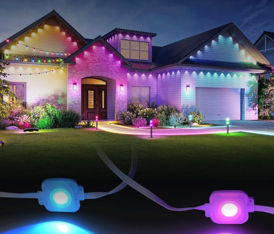 50FT Permanent Outdoor Lights, IP67 Waterproof Smart RGB LED Eave Lights with Ap