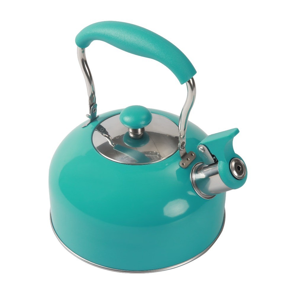 Compatible Stovetop Kettle, Stainless Steel Turquoise, 8.30 x 7.20 x 8.70