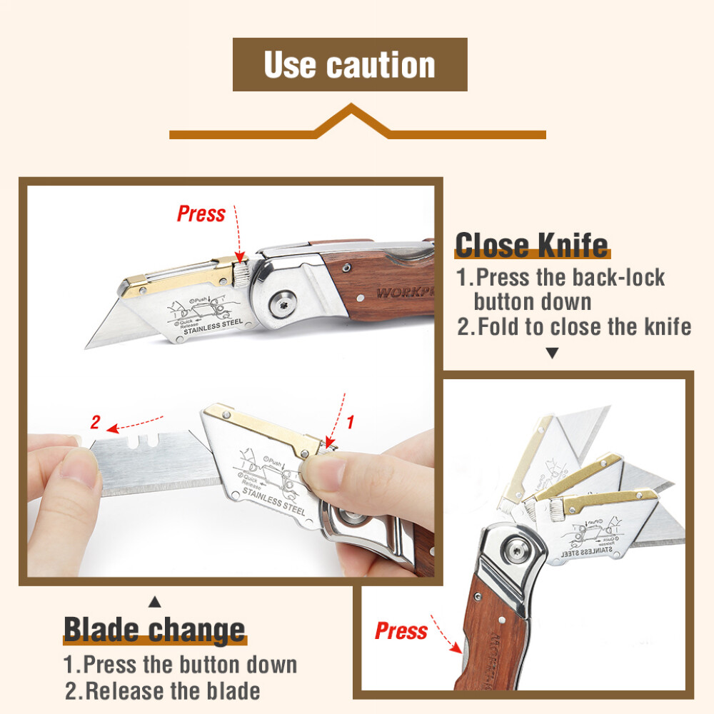 WORKPRO Folding Utility Knife with/10 Blade Heavy Duty Cutter Quick Change Blade