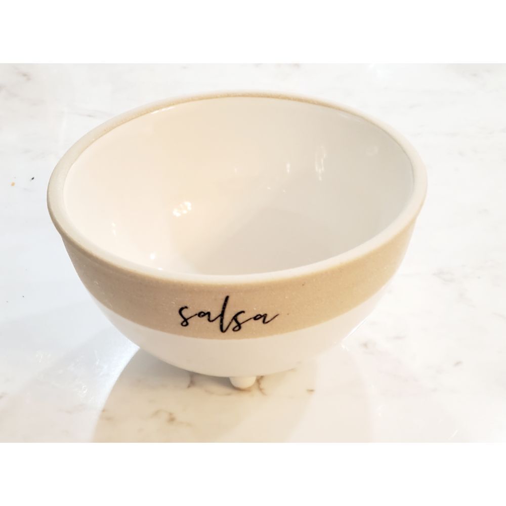 Mud Pie E2 Farmstead Farm Stoneware 3 1/2″ x 6″ dia Salsa Bowl 48500263 Defect