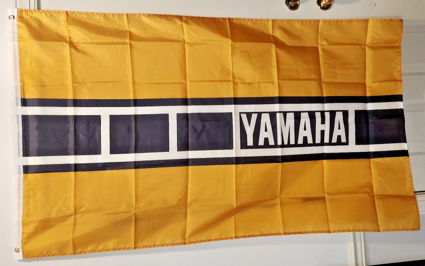 Vintage Yamaha Logo Flag Banner 3×5 ft Mancave Garage Flag MX/SX