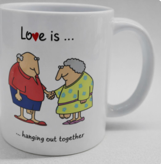 Adult Humor Love Is… Hanging Out Together Coffee Mug Funny Couples Gift