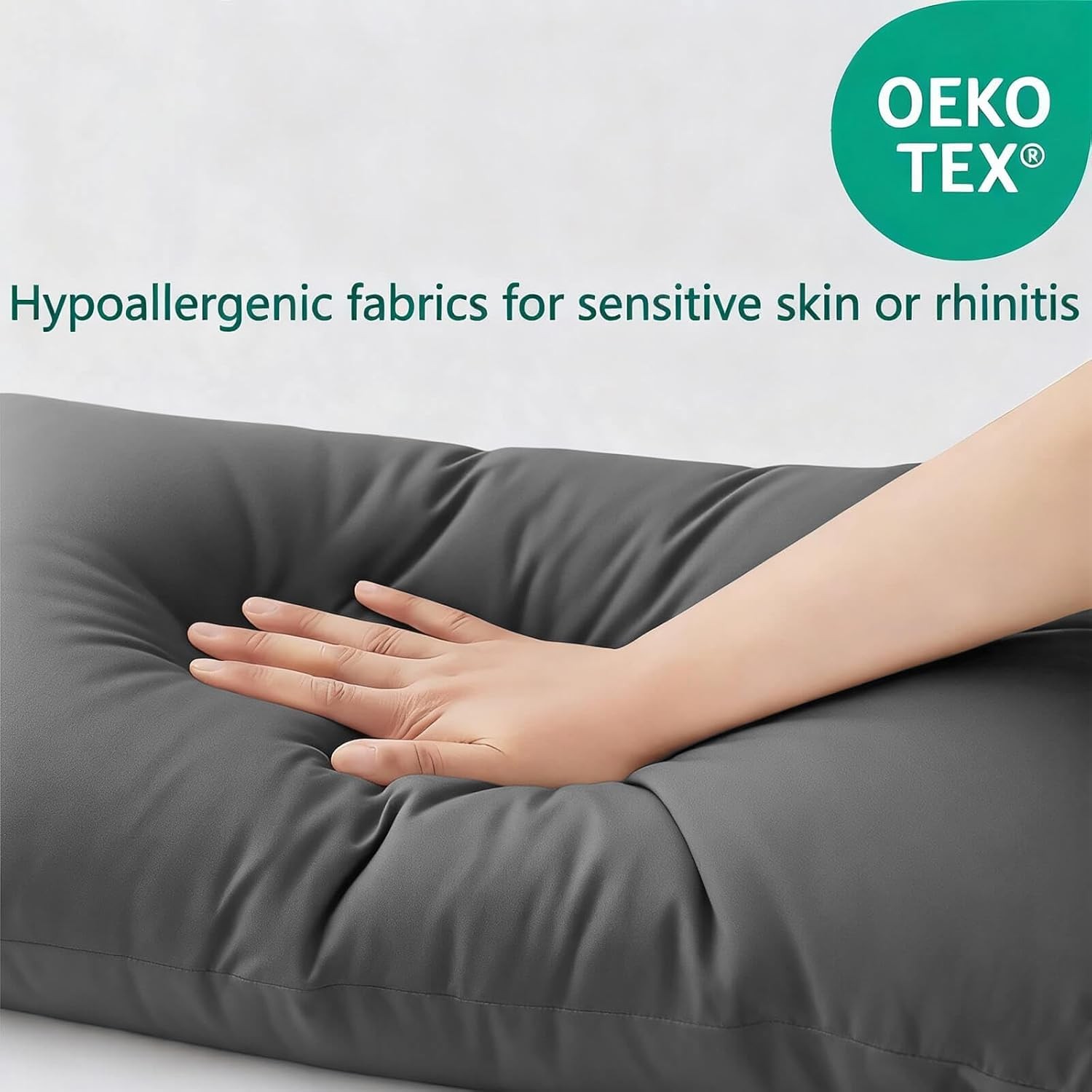 Flat Ultra Thin Bed Pillows Standard/Queen Size Pillow Set of 2 Extra Soft Down