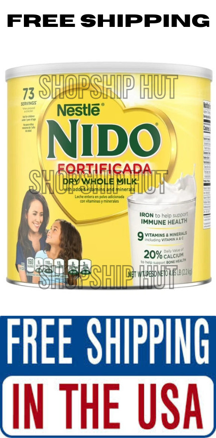 NIDO Fortificada Dry Whole Milk Powdered Drink Mix, 9 vitamins&Mineral (4.85 lb)