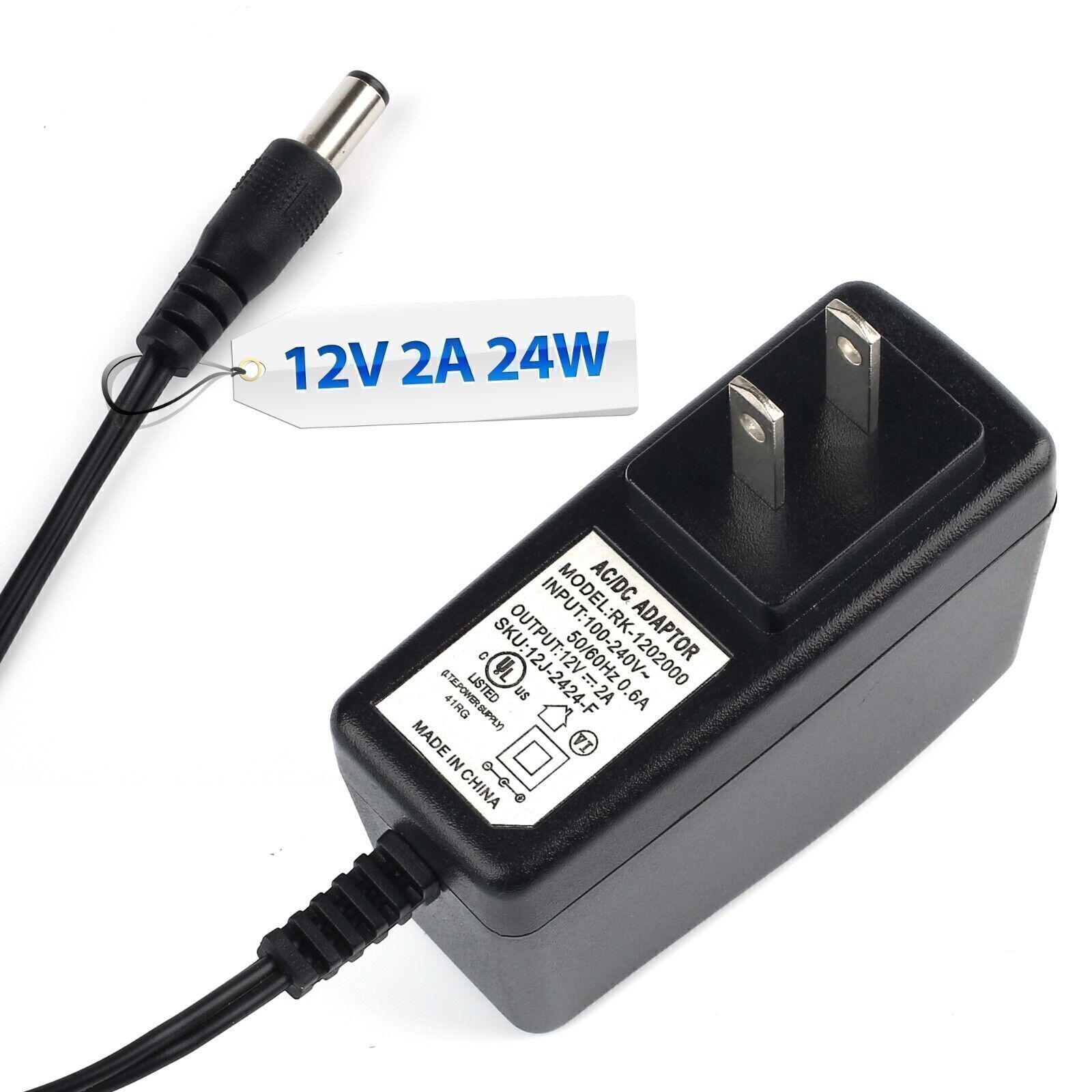New AC 100-240V to DC 12V 2A Power Supply Adapter LED Light Strip 24W SMD
