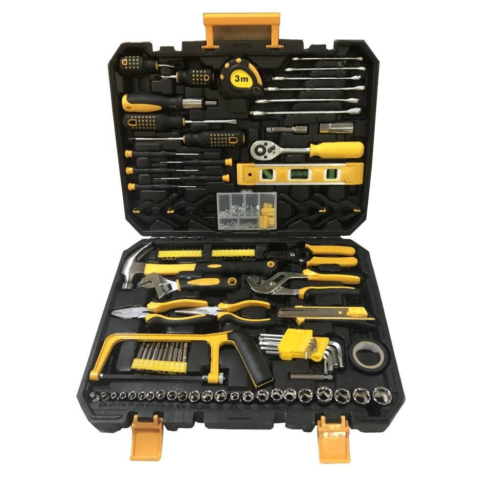 Portable 198Pcs Hand Tool Set General Household Hand Tool Kit Mechanics W/ Case