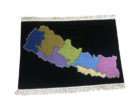 Handknotted/Handmade Wall Hanging Nepali Carpet 100 Knots 2.95 Ft x 1.97 Ft
