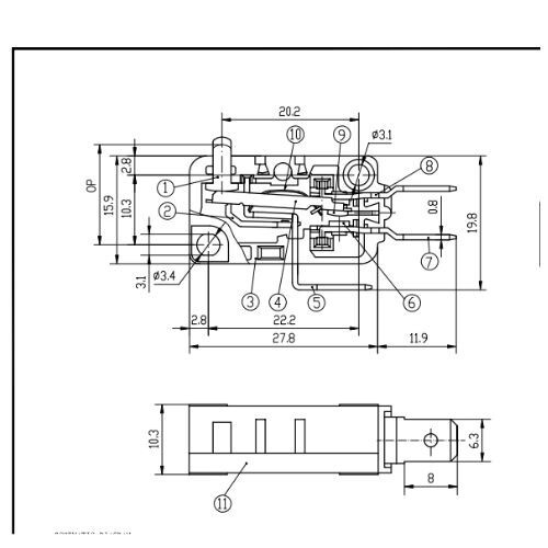 EXP480 Micro Limit Switch (NC – NO) Normally Closed / Open PS2338920, AP4357880