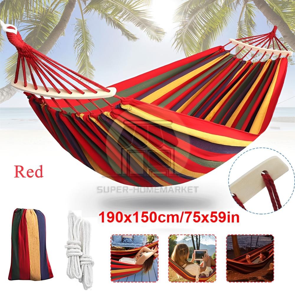 Double Camping Hammock 75″ x 60″, 660 lb Capacity, Portable Outdoor Hammock US