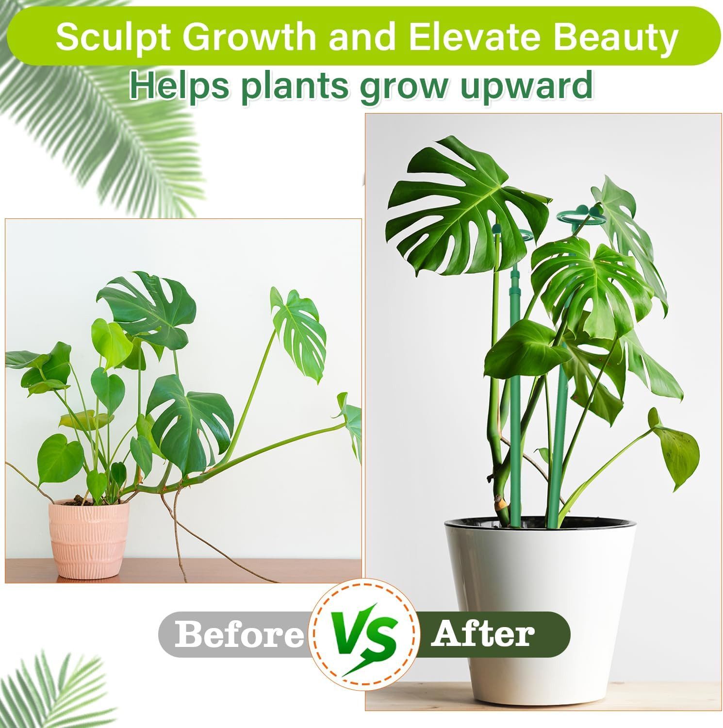 Extendable Plant Stakes,Adjustable Length from 14.3IN to 25IN Monstera Support S