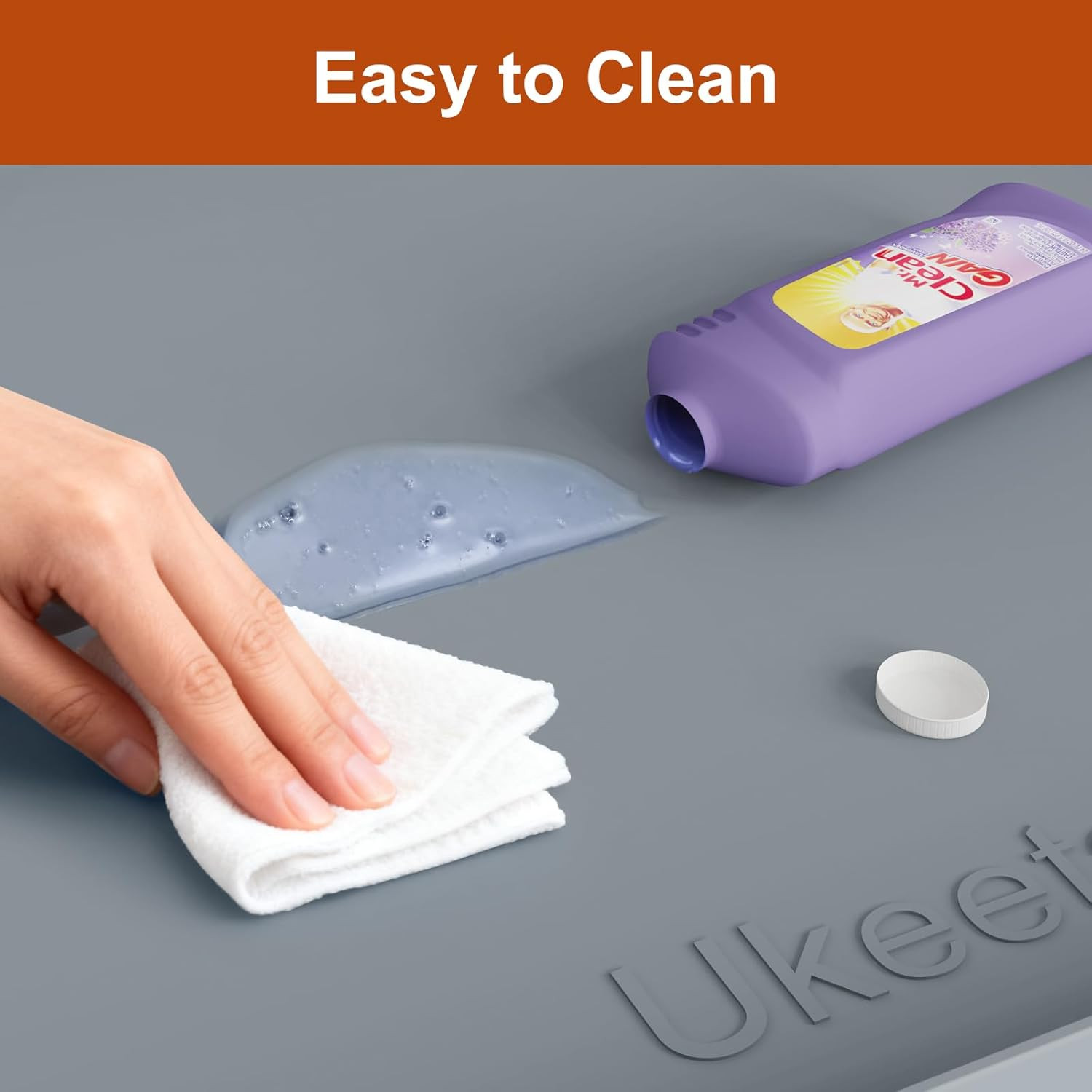 Extra Thick Silicone Mat Waterproof with Raised Edge 34″ X 22″, under Sink Ma…