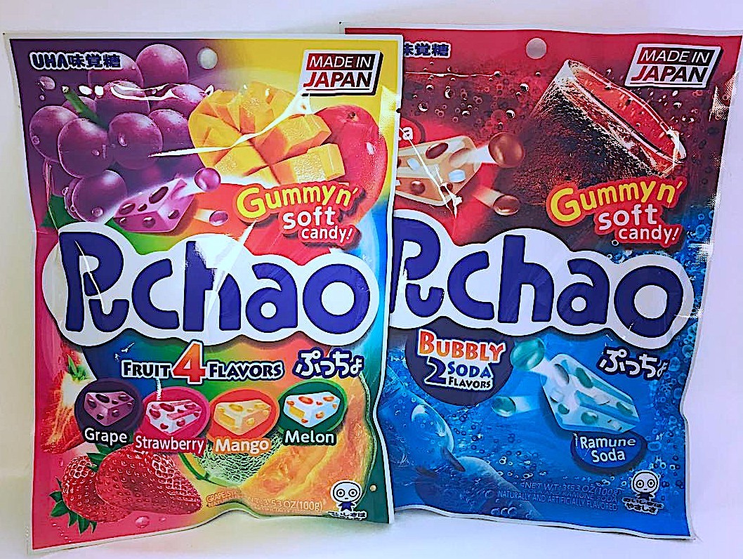 2 BAG SET UHA Mikakuto Japan Puccho Puchao Chewy Candy 4 Fruit Mix & Cola Soda