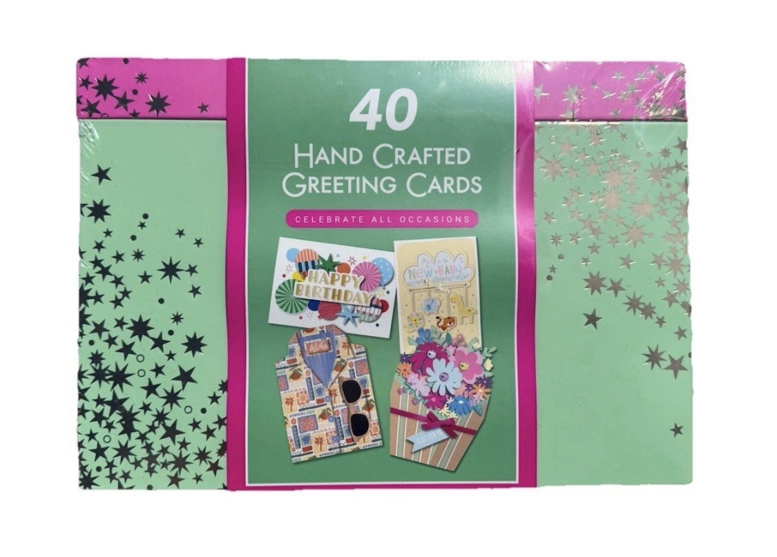 NEW All Occasion Greeting Card Collection, 40ct Hand crafted with envelope & box