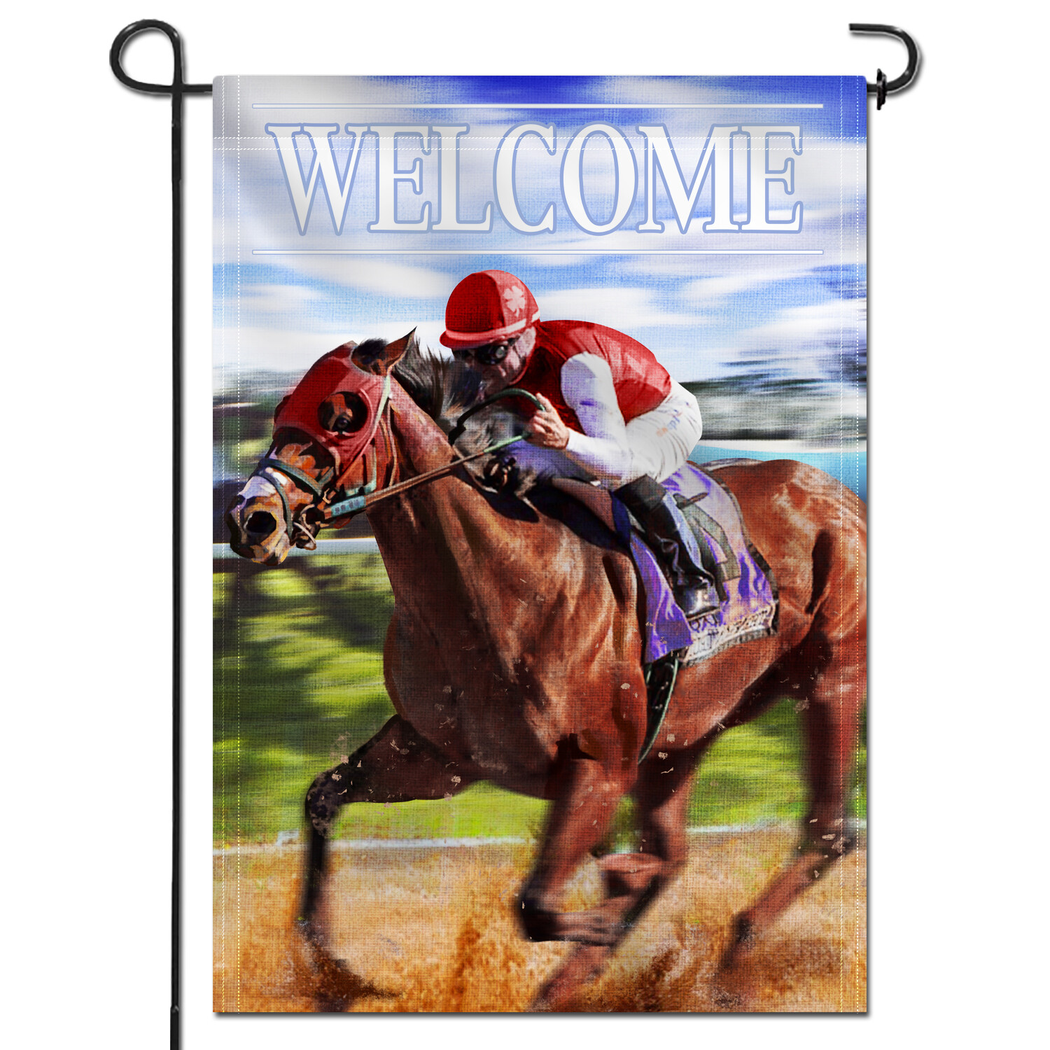 Anley Derby Horse Race Welcome Spring Summer Decorative Garden Flags 18×12.5 In