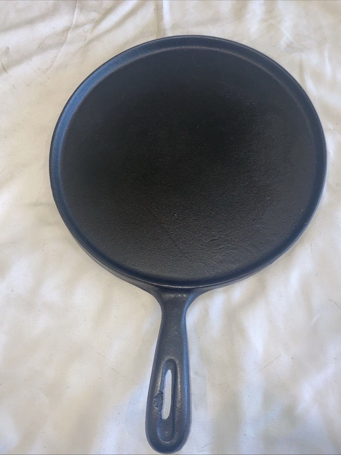 RESTORED UPCYCLED Cast Iron Skillet Comal Griddle Round Mexico SEASONED 10”