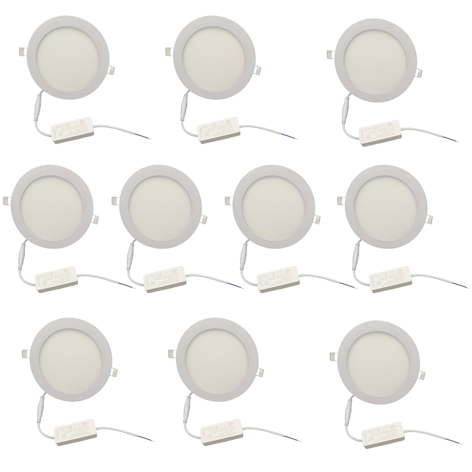 10 Pack 6 inch LED Can Lights Retrofit Recessed Lighting 6500K AC85-265V Pure
