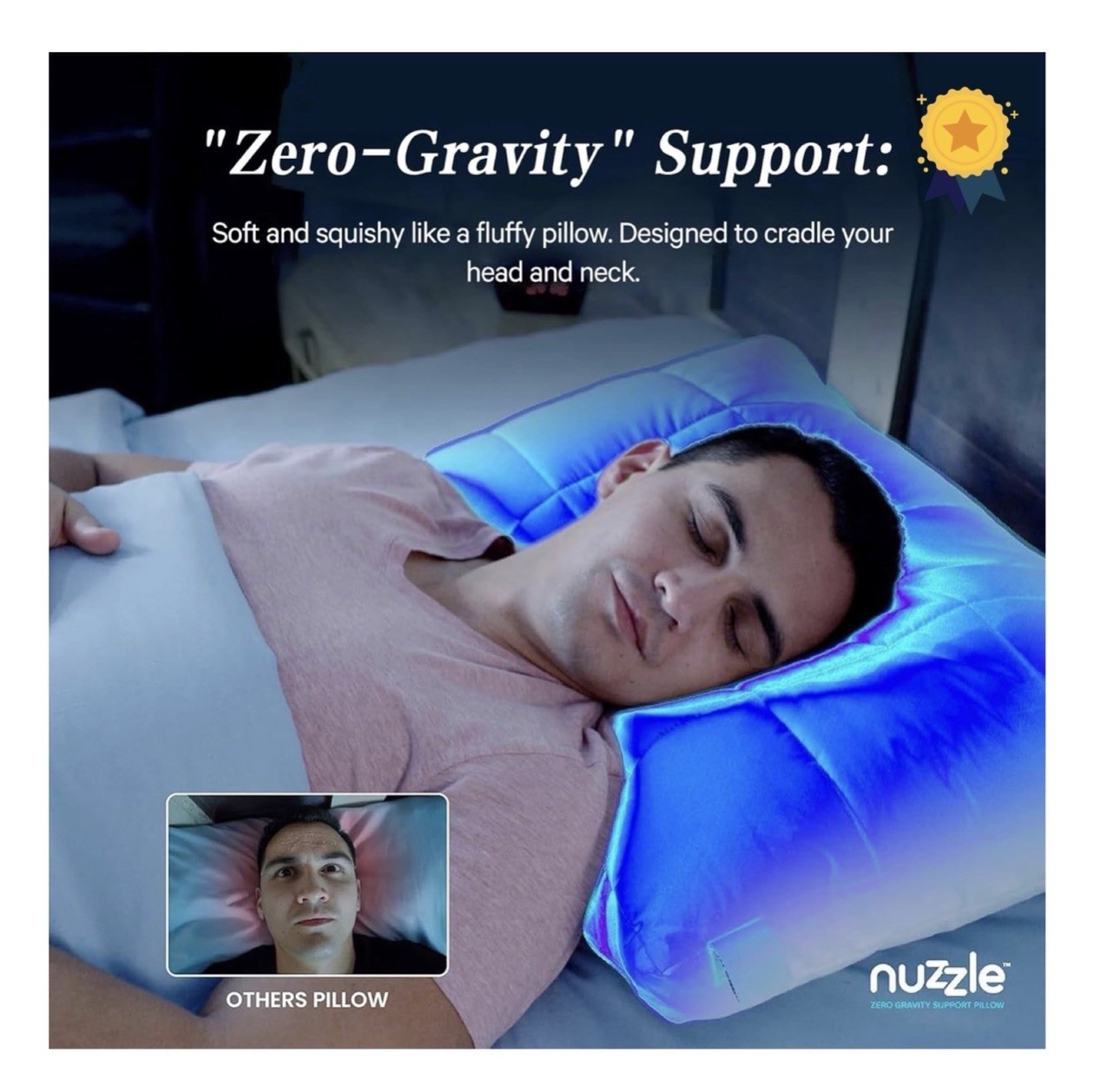 Nuzzle Cooling Adjustable Pillow for Side Queen Size (Set of 2), White