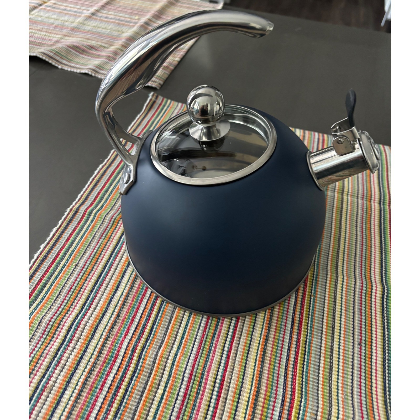 Viking 2.6 Qt Whistling Tea Kettle Navy Blue Stainless Steel 40018-9339SBLUC