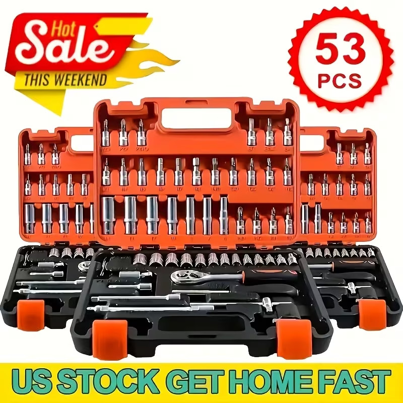 52pcs professional tool set, multi-functional toolbox