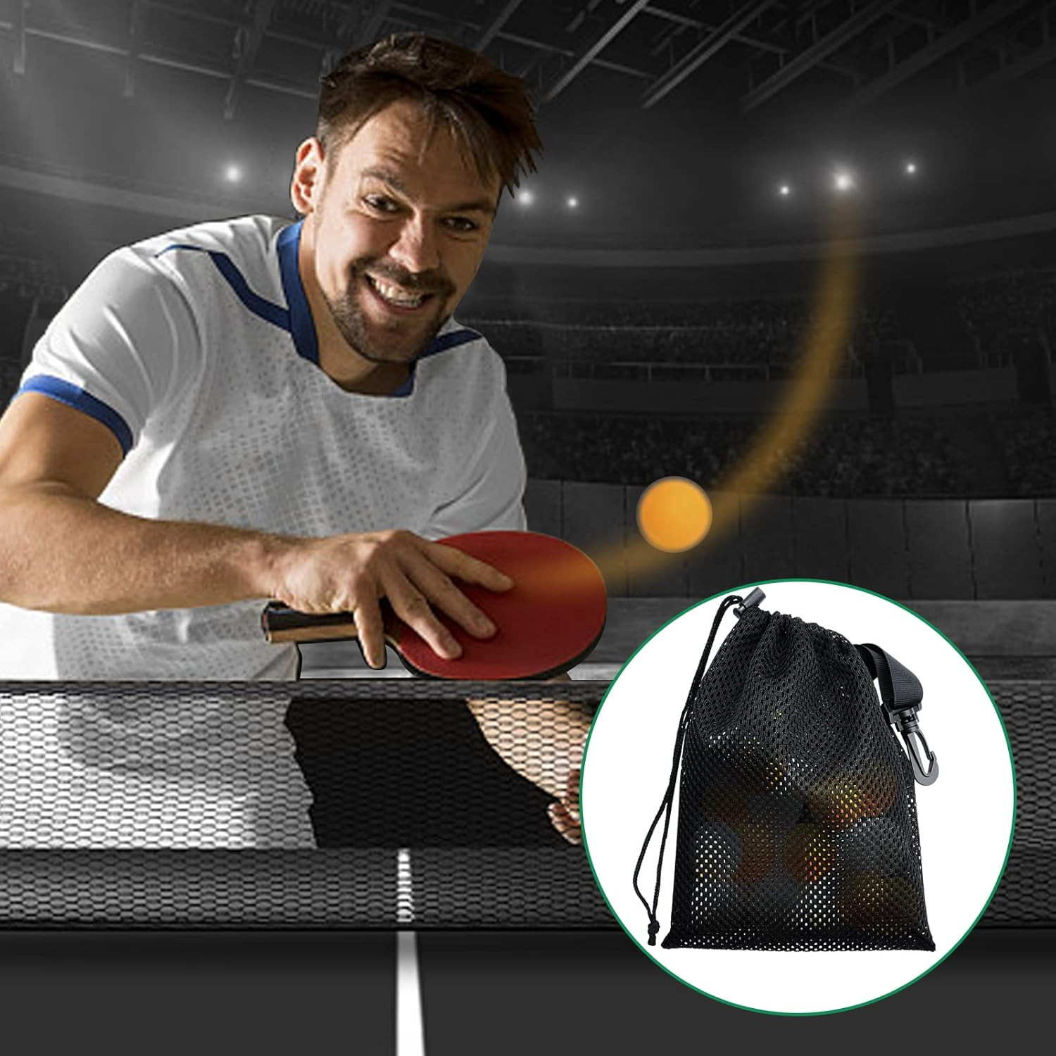 10 PCS with Clips Mesh Drawstring Bags, Portable Nylon Storage Bags for Toy,Spor