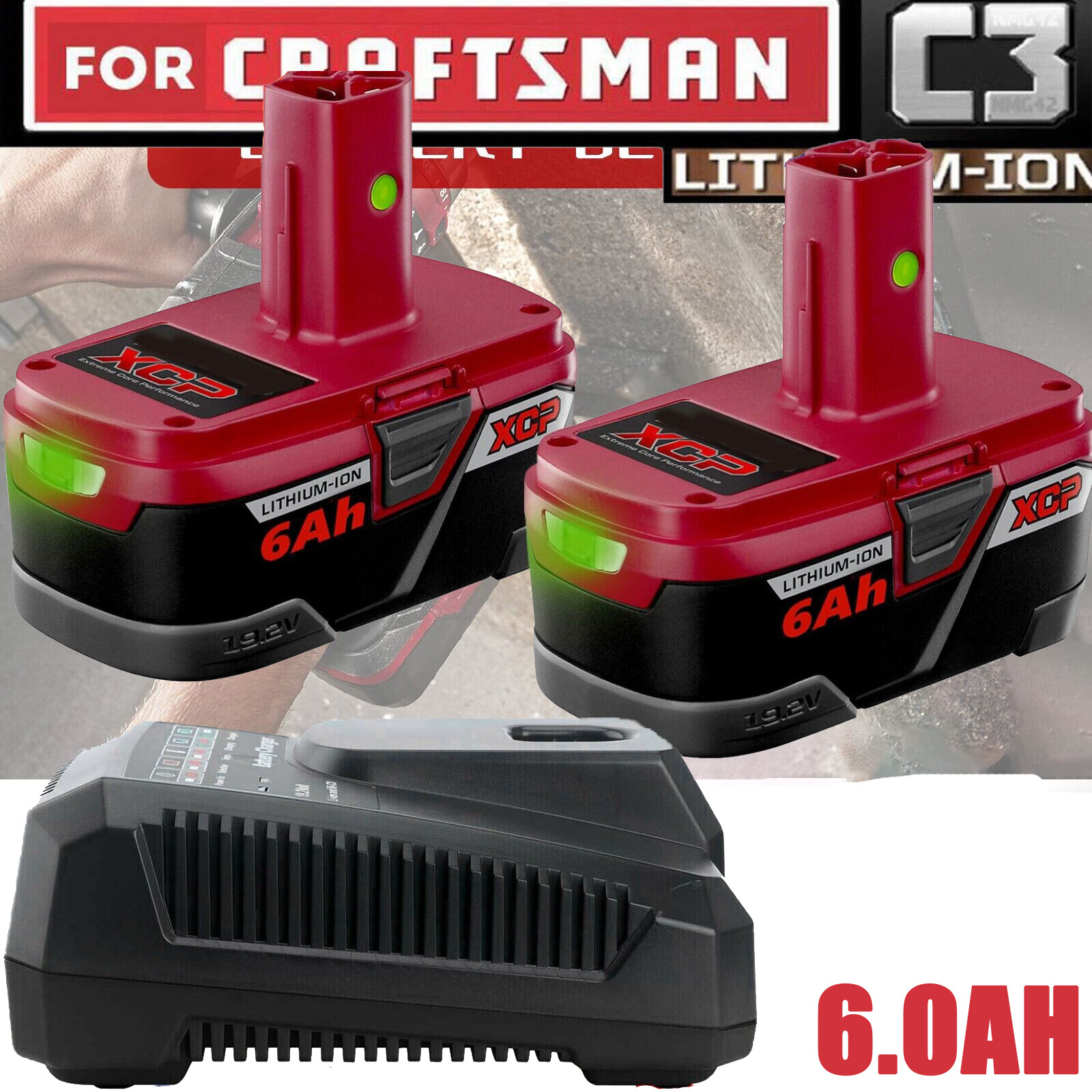 Battery / Charger 19.2Volt For Craftsman C3 Lithium ion XCP 11375 PP2030 DieHard