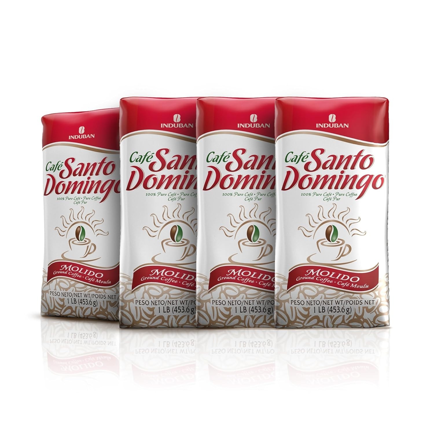 Café Santo Domingo Medium Roast Ground Coffee, 16 oz – Pack of 4, Gluten Free