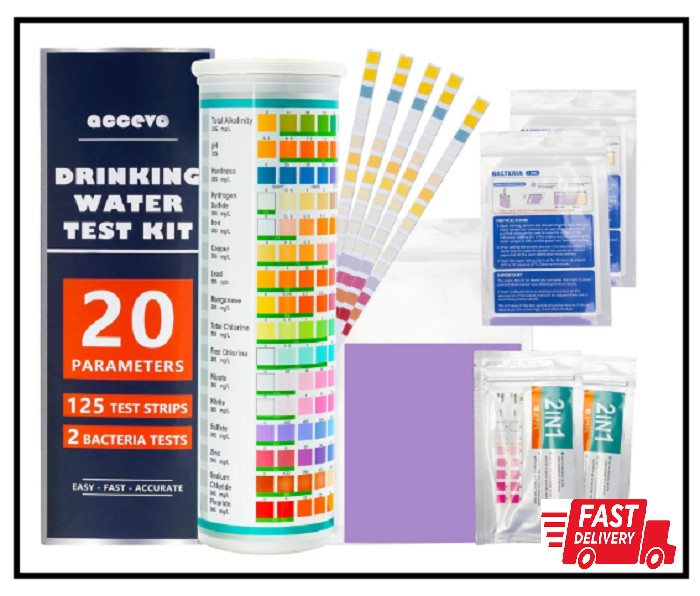 20 in 1 Complete Drinking Water Test Kits 125 Strips-Well Tap Home City W