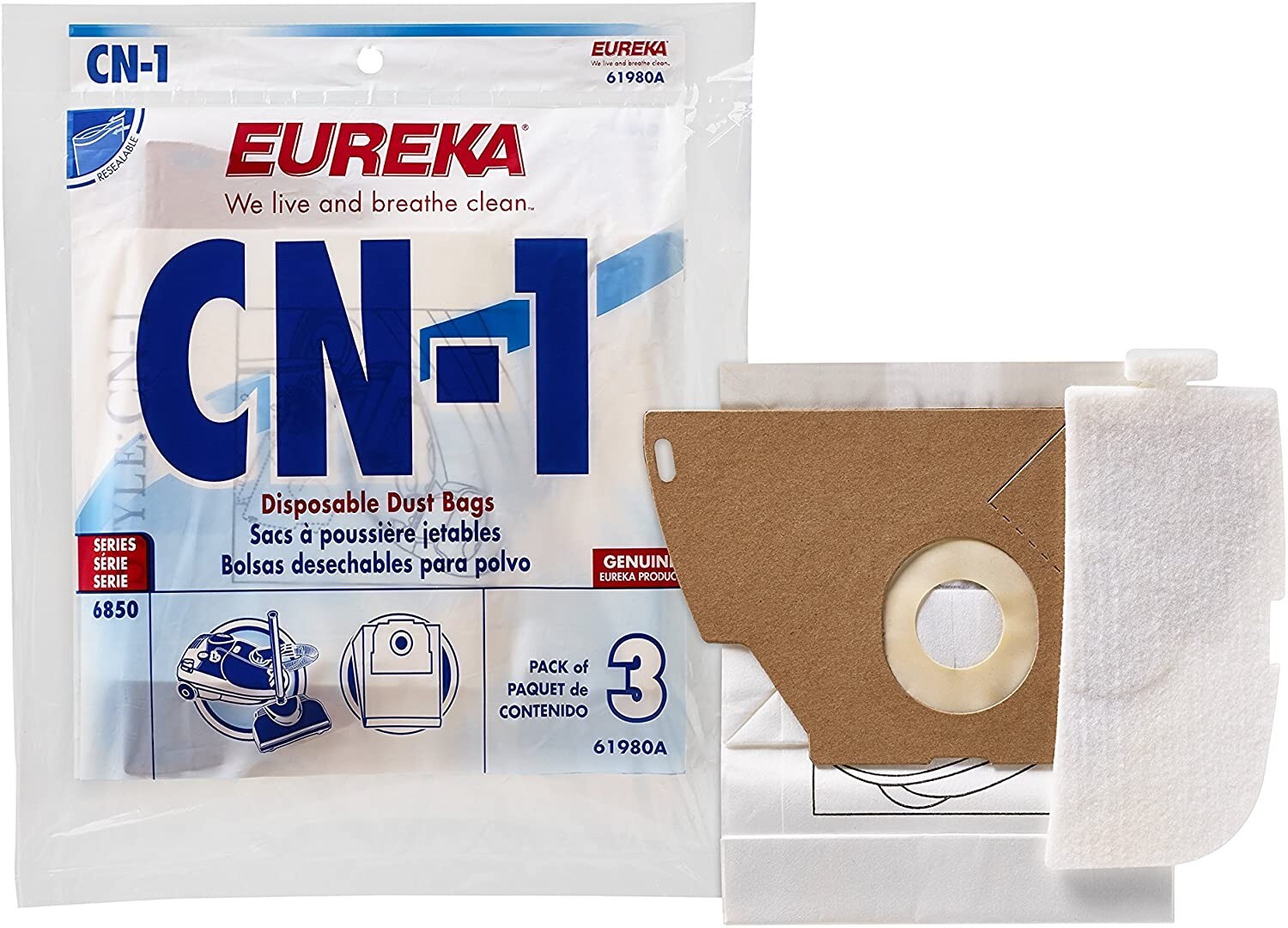 Eureka 61980A Style CN-1 Vacuum Cleaner Bags (3 pack)